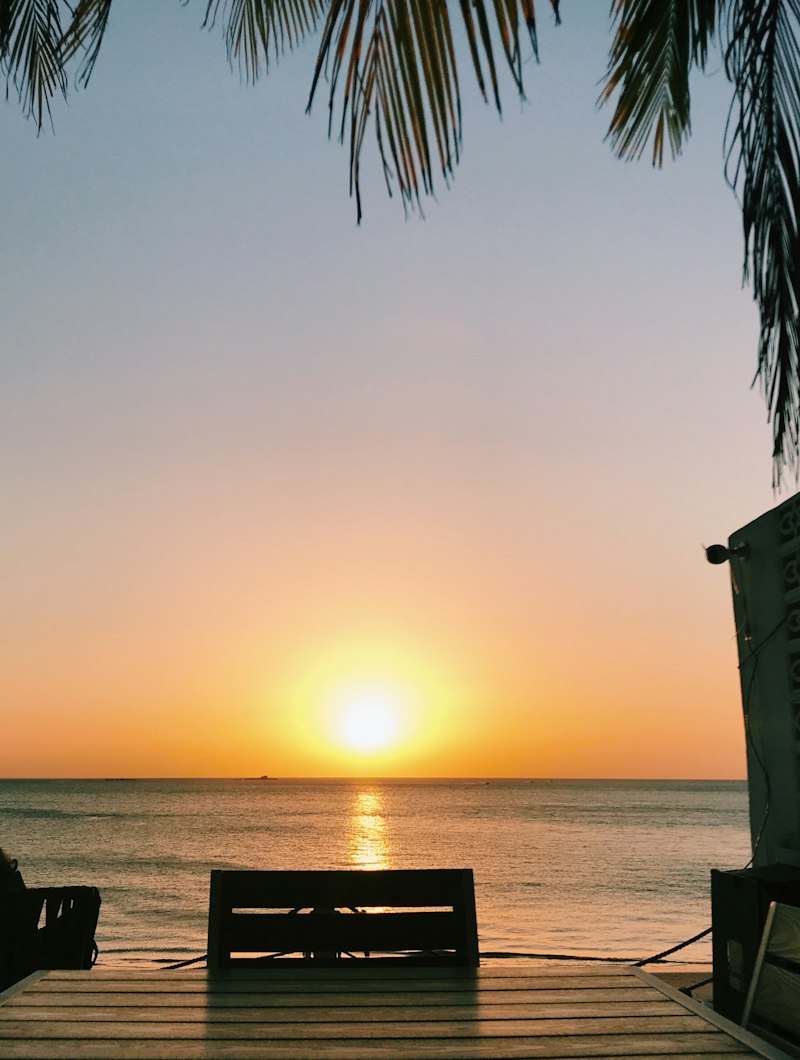 Sunset over the sea at a Langkawi beach